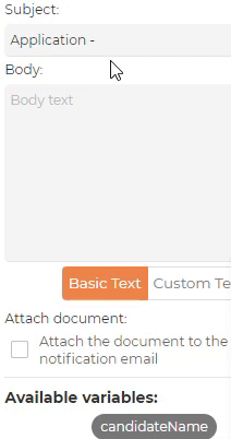Using variables in email subject and body